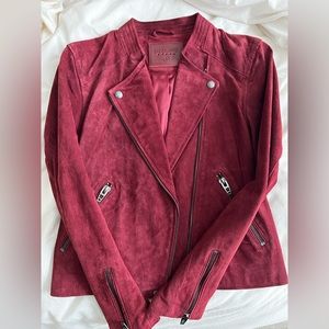 BlankNYC suede moto jacket - cranberry color size small